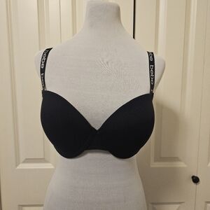Bebe Padded Underwire Racerback Hook Black Bra 34DD